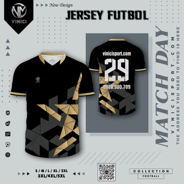 Jersey Star Màu Đen – Áo Bóng Đá Thiết Kế Đẳng Cấp Cho Đội Nhóm
