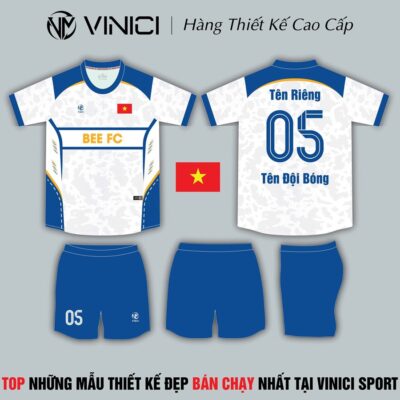 Áo Đấu VINICI Trắng Xanh – Năng Động & Cá Tính