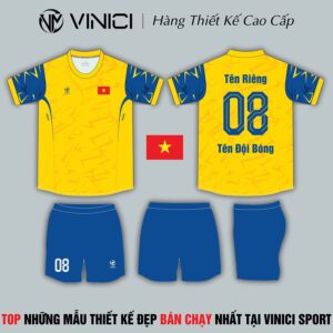 Áo đấu thể thao vàng xanh dương lightning bolt - Vinici Sport