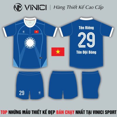 Áo Đấu Thể Thao Xanh Dương - Thiết Kế Ngôi Sao Năng Động