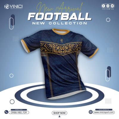 Áo Bóng Đá Màu Xanh Navy Luxury Vinici Sport – Mẫu 2