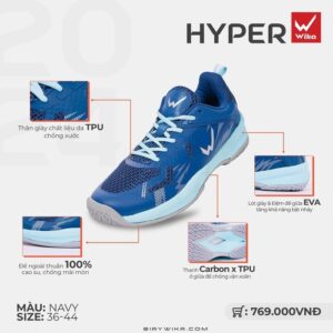 Giày thể thao Wika Hyper Navy - Bền bỉ & thời trang
