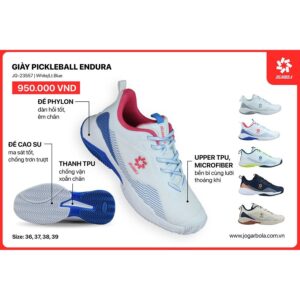 Giày Pickleball Endura JG-23557 - Trắng Hồng Nổi Bật