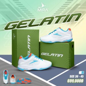 Giày Thể Thao MIRA Gelatin Trắng Xanh – Phối Cam Cá Tính