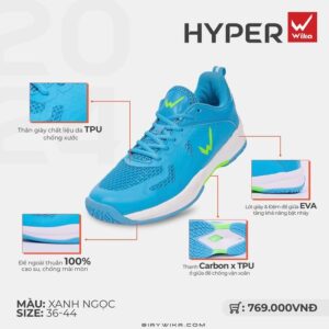 Giày Thể Thao Wika HYPER Xanh Ngọc Nổi Bật
