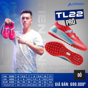 Giày Đá Bóng Kaiwin TL22 Pro - Đỏ Phối Xanh Nhạt
