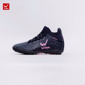 Giày đá bóng Wika Galaxy Xanh Đen - Hồng Tím Neon | Cổ Cao Sock-Fit TF