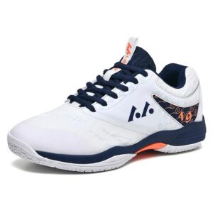 Giày cầu lông Lefus L019 trắng navy - Phối cam thể thao thời trang