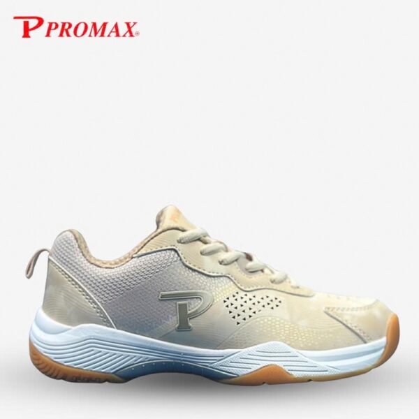 Giày cầu lông Promax 241023 – Trắng xám trung tính, phối màu thời trang