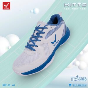 Giày cầu lông Wika Kitto Trắng – Năng Động và Thời Trang