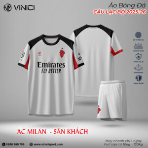 Áo Bóng Đá AC Milan Sân Khách 2025-26 Trắng Ngọc Trai