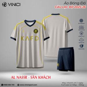 Áo bóng đá Al Nassr sân khách 2025-26 màu trắng ngà