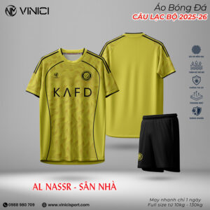 Áo Bóng Đá CLB Al Nassr Sân Nhà 2025-26 – Vàng Chanh Cá Tính