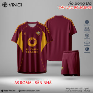 Áo bóng đá AS Roma sân nhà 2025-2026 màu đỏ rượu vang