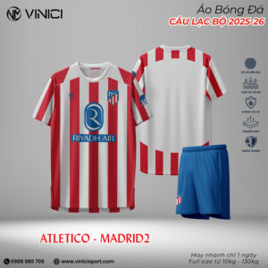 Áo bóng đá Atletico Madrid 2025-26 – Đỏ Trắng truyền thống