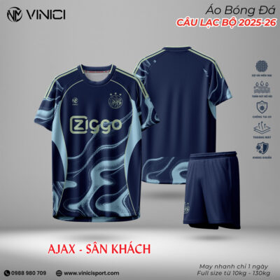 Áo Bóng Đá Ajax Sân Khách 2025-2026 – Xanh Navy