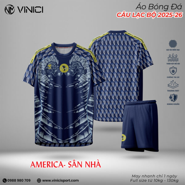 Áo Bóng Đá America Sân Nhà 2025-26 - Xanh Navy
