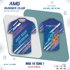 Áo Chạy Bộ AMG Runner Club Xanh Dương Đậm