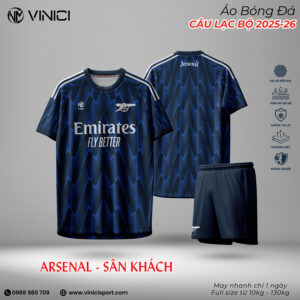 Áo Arsenal Sân Khách 2025-2026 Màu Xanh Đen