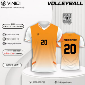 Áo Bóng Chuyền VINICI SPORT BC01 - Cam Trắng Năng Động