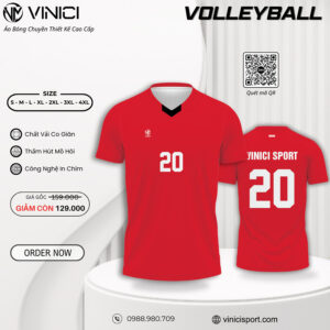 Áo Bóng Chuyền VINICI SPORT BC01 Màu Đỏ - Năng Động & Cá Tính