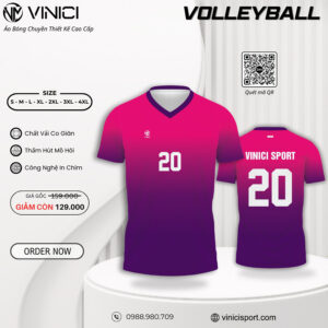 Áo Bóng Chuyền Thể Thao Nữ BC01 Vinici – Gradient Hồng Tím Cá Tính