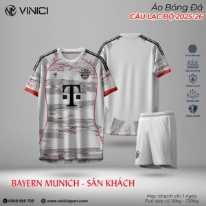 Áo bóng đá Bayern Munich sân khách 2025-2026 trắng xám