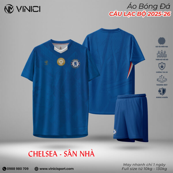 Áo Bóng Đá Chelsea Sân Nhà 2025-2026 – Xanh Hoàng Gia Đẳng Cấp