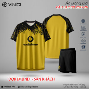 Áo Bóng Đá Dortmund Sân Khách 2025-2026 Màu Vàng Đen