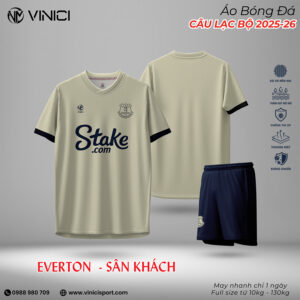 Áo Everton Sân Khách 2025-26 Màu Be Nhạt