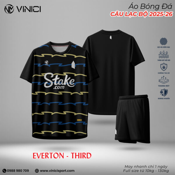 Áo Đấu Everton Third 2025-26 Màu Đen