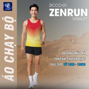 Áo chạy bộ Zicco-01 Zenrun Đỏ Vàng Gradient Năng Động