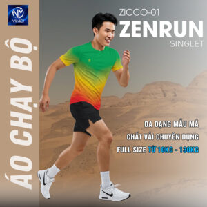Áo Chạy Bộ ZENRUN ZICCO-01 - Xanh Gradient Năng Động