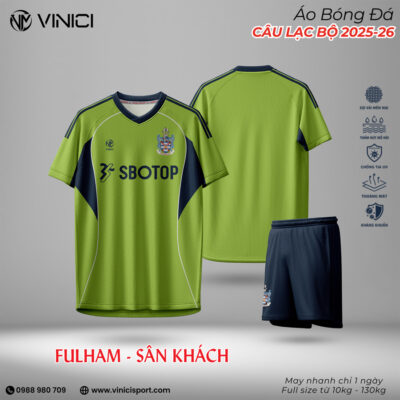 Áo Bóng Đá Fulham Sân Khách 2025-2026 Màu Xanh Chuối Non