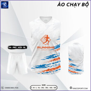 Áo Chạy Bộ HA - PRO - ACB - 55 Trắng Cá Tính