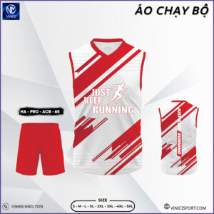 Áo Chạy Bộ Nam Đỏ Trắng - HA-PRO-ACB-65