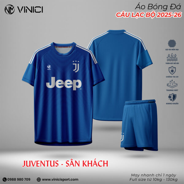 Áo Bóng Đá Juventus Sân Khách 2025-2026 Xanh Dương