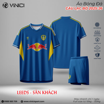 Áo Bóng Đá Leeds United Sân Khách 2025-2026 Xanh Dương