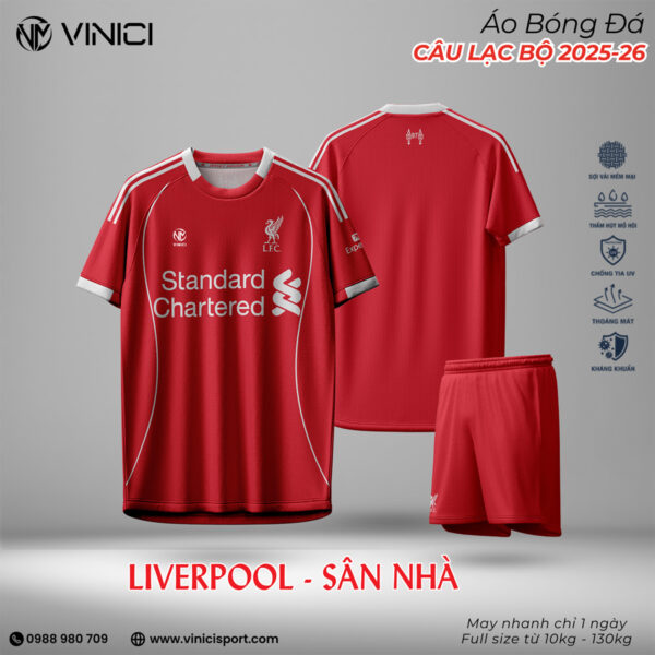 Áo Bóng Đá Liverpool Sân Nhà 2025-2026 - Đỏ Truyền Thống