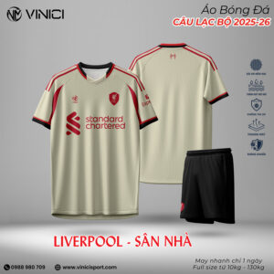 Áo Bóng Đá Liverpool Sân Nhà 2025-2026 Màu Kem Ngà