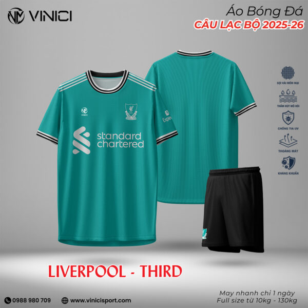 Áo bóng đá Liverpool – Third 2025-2026 Xanh Ngọc Đậm
