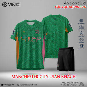 Áo bóng đá Manchester City sân khách 2025-26 màu xanh lá rừng