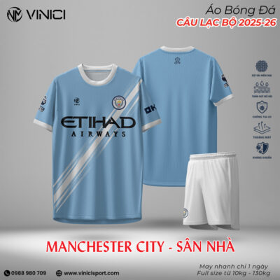 Áo bóng đá Manchester City SN2-3 mùa giải 2025-2026 – Xanh truyền thống