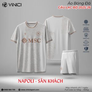 Áo Bóng Đá Naples Sân Khách 2025-2026 Màu Trắng Xám