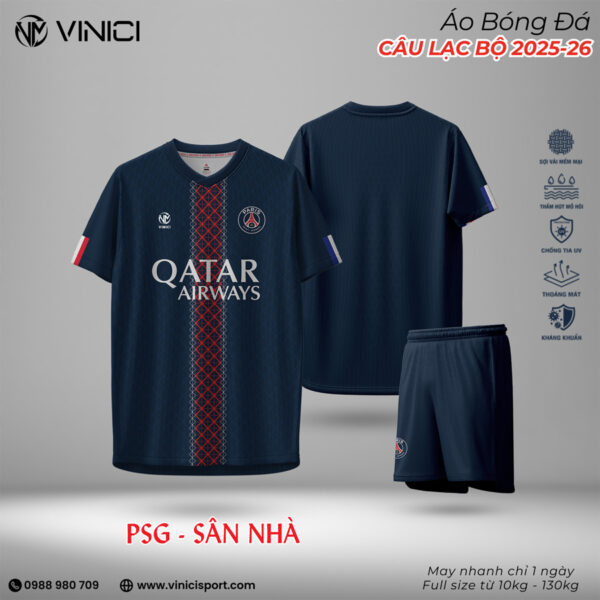 Áo Đấu PSG 2025-2026 Sân Nhà Màu Xanh Navy
