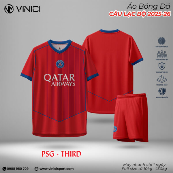 Áo PSG Sân Khách (Third) 2025-26 – Đỏ Tươi Rực Lửa
