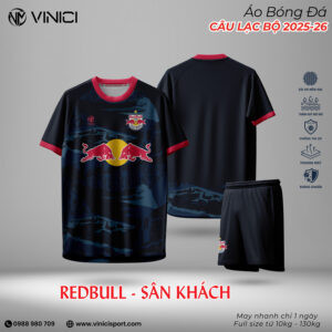 Áo Bóng Đá Redbull Sân Khách 2025-26 Màu Đen Xanh Đậm