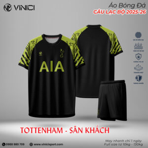 Áo Bóng Đá Tottenham Sân Khách 2025-26 Màu Đen