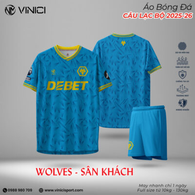 Áo bóng đá Wolves sân khách 2025-2026 – Xanh dương năng động