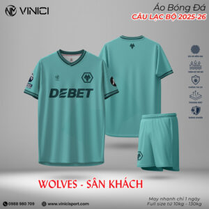 Áo Bóng Đá WOLVES Sân Khách 2025-2026 - Xanh Ngọc Lam